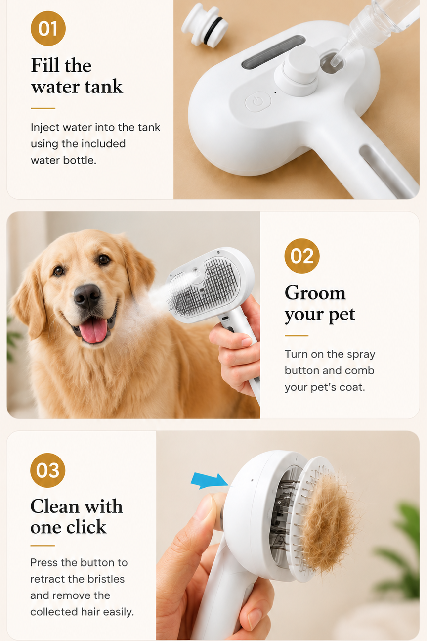 Zefraly™ Steam Grooming Brush