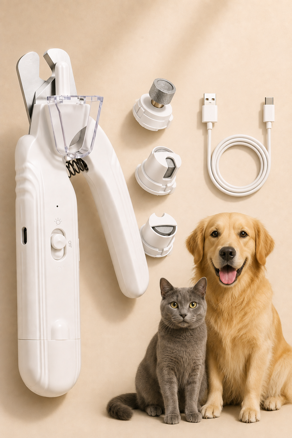 Zefraly 2-in-1 Pet Nail Clipper & Grinder