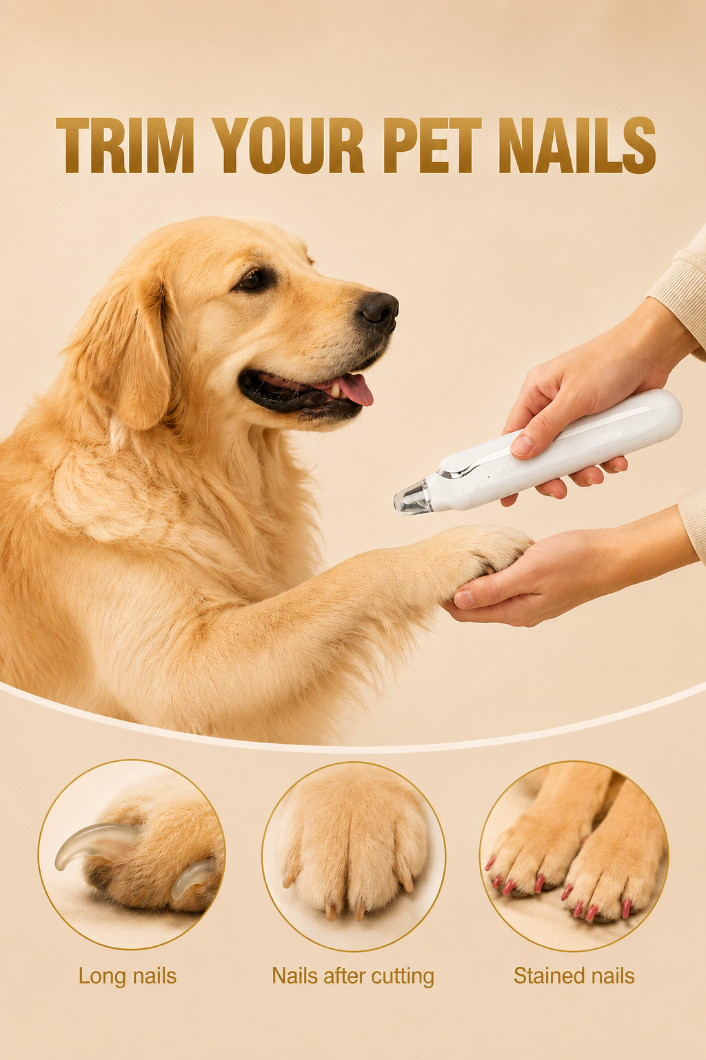 Zefraly 2-in-1 Pet Nail Clipper & Grinder